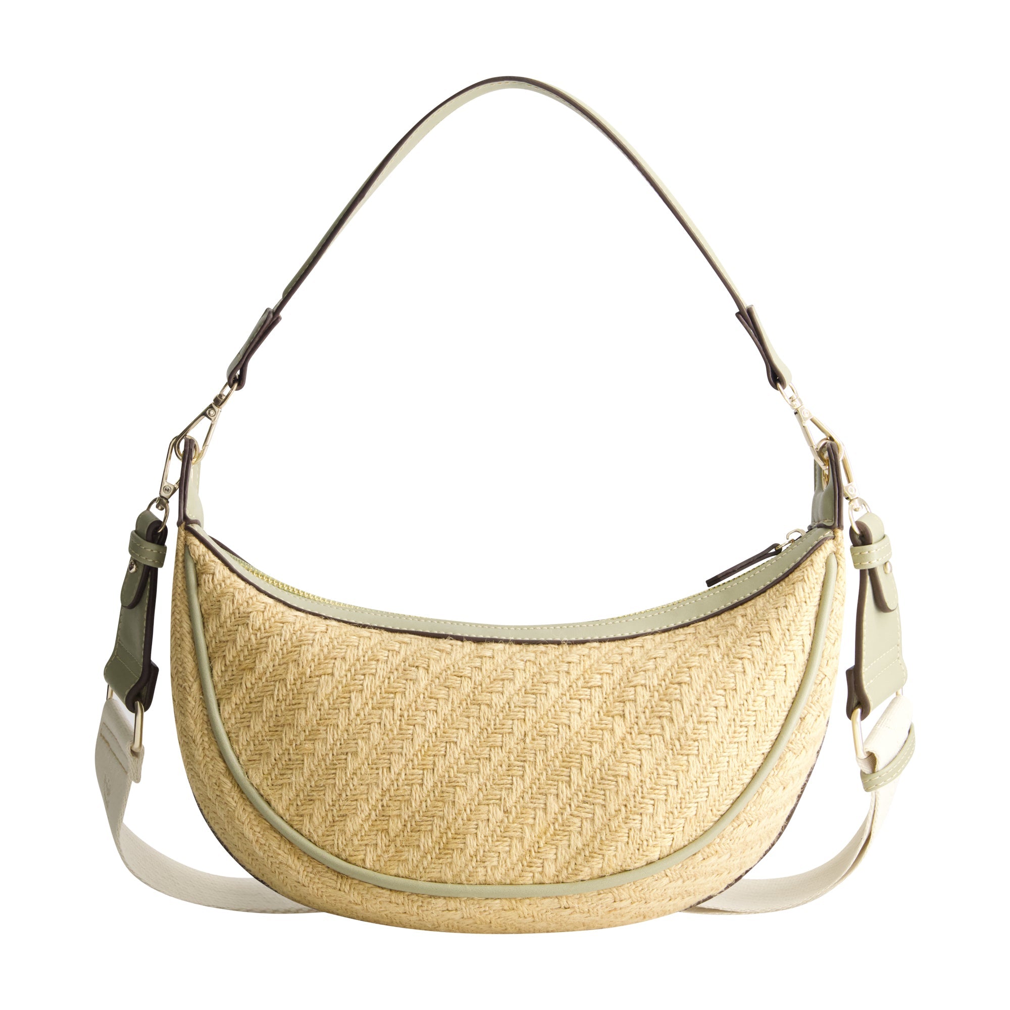 Tommy Bahama Raffia Crescent Hobo Bag, Sage