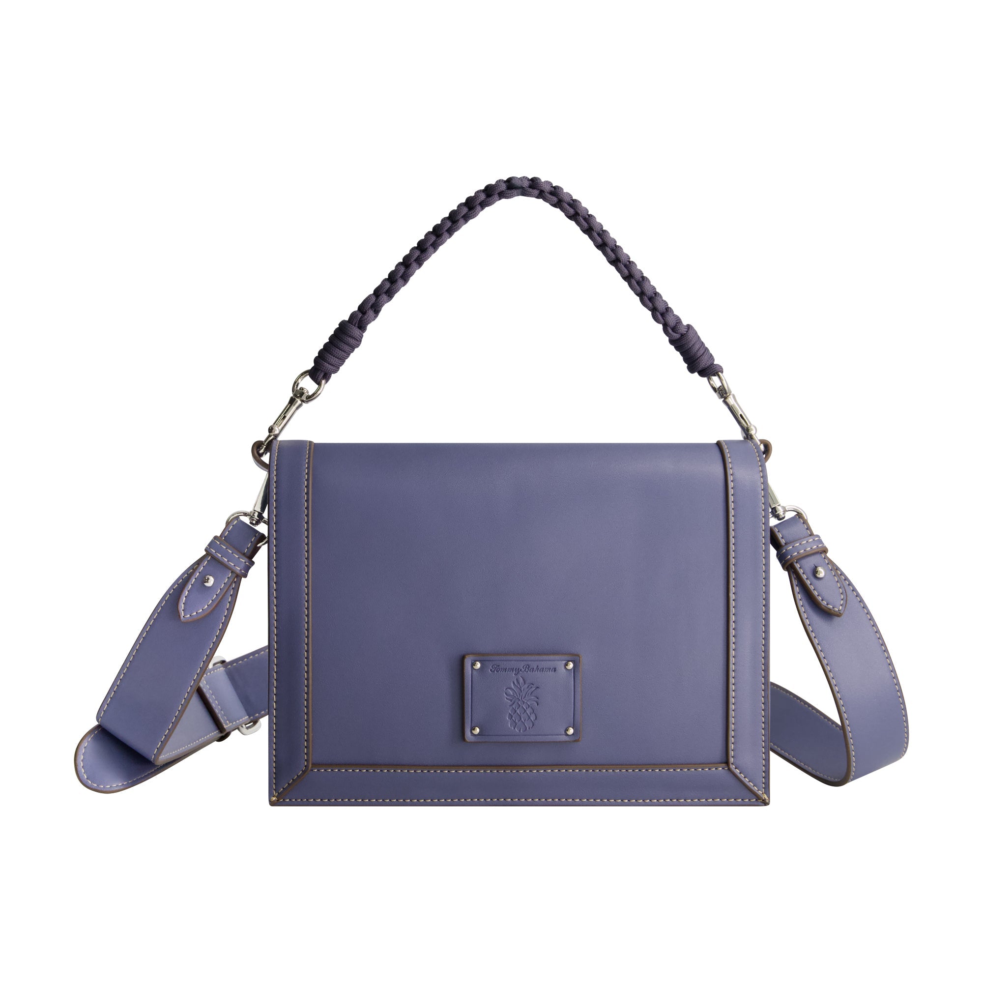 Tommy Bahama Debossed Logo Flat Messenger Bag, Navy