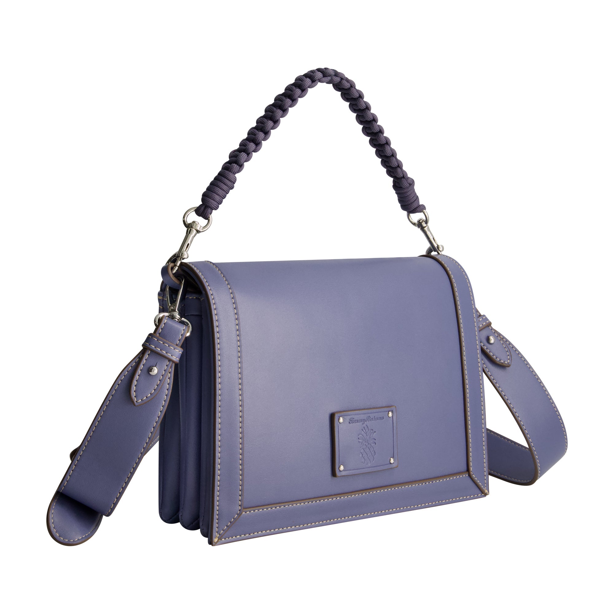 Tommy Bahama Debossed Logo Flat Messenger Bag, Navy