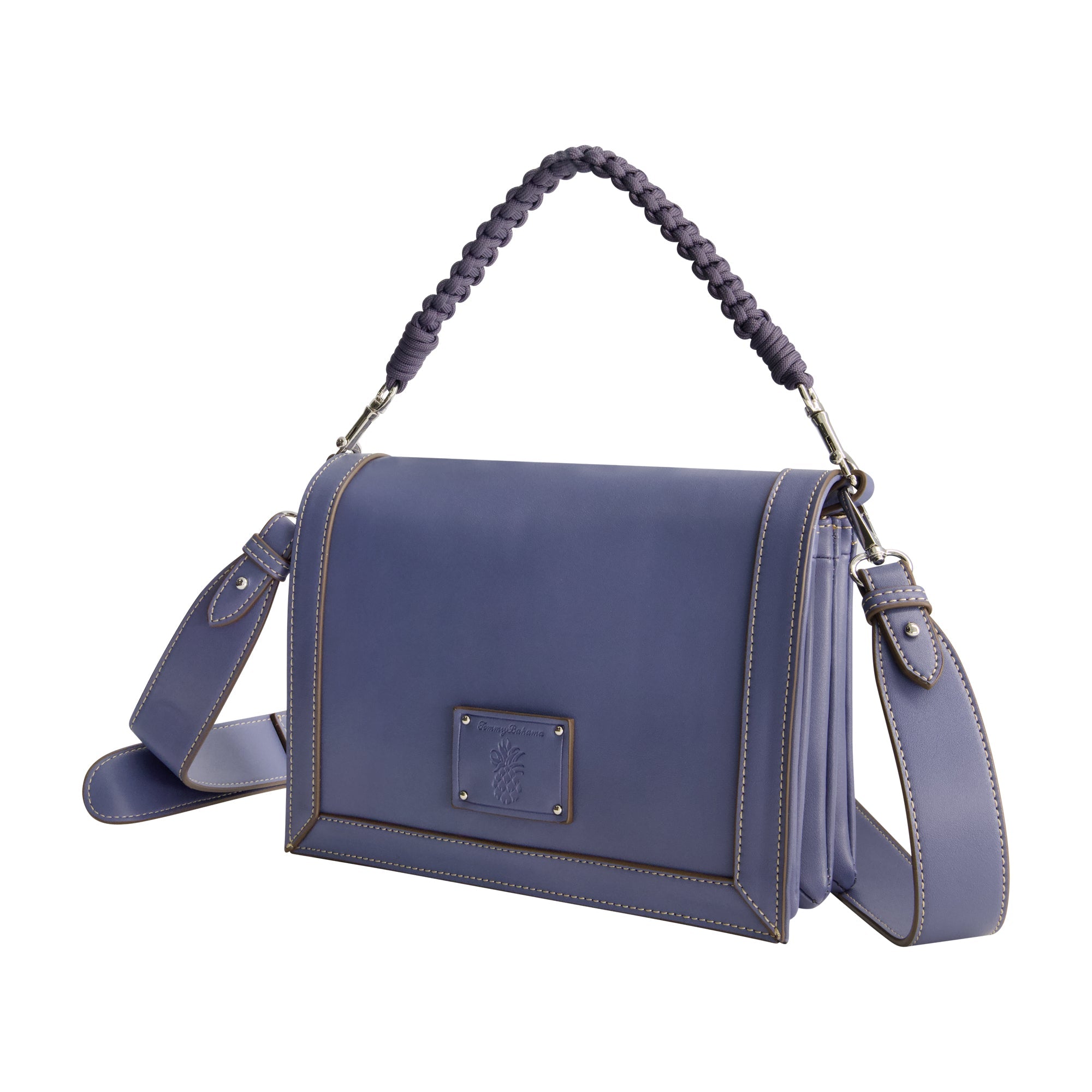 Tommy Bahama Debossed Logo Flat Messenger Bag, Navy