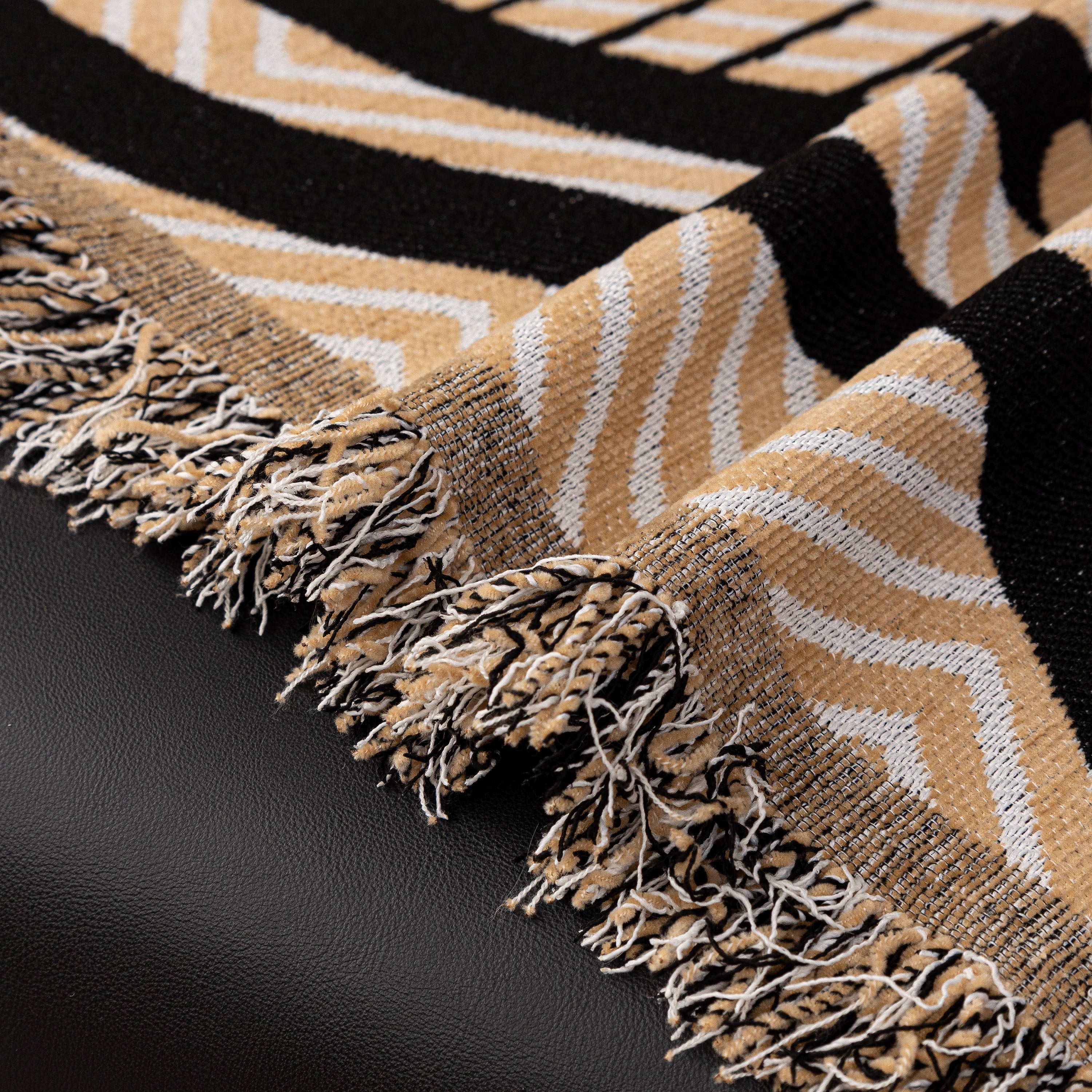 Chenille Sofa Throw Cover, Textured Chevron Decorative Couch Blanket For Living Room