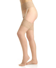 Sexyhose Silky Sheer Lace Garter Stocking With Sandalfoot Toe