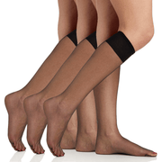 3 Pair Pack Ultra Sheer Knee High With Sandalfoot Toe