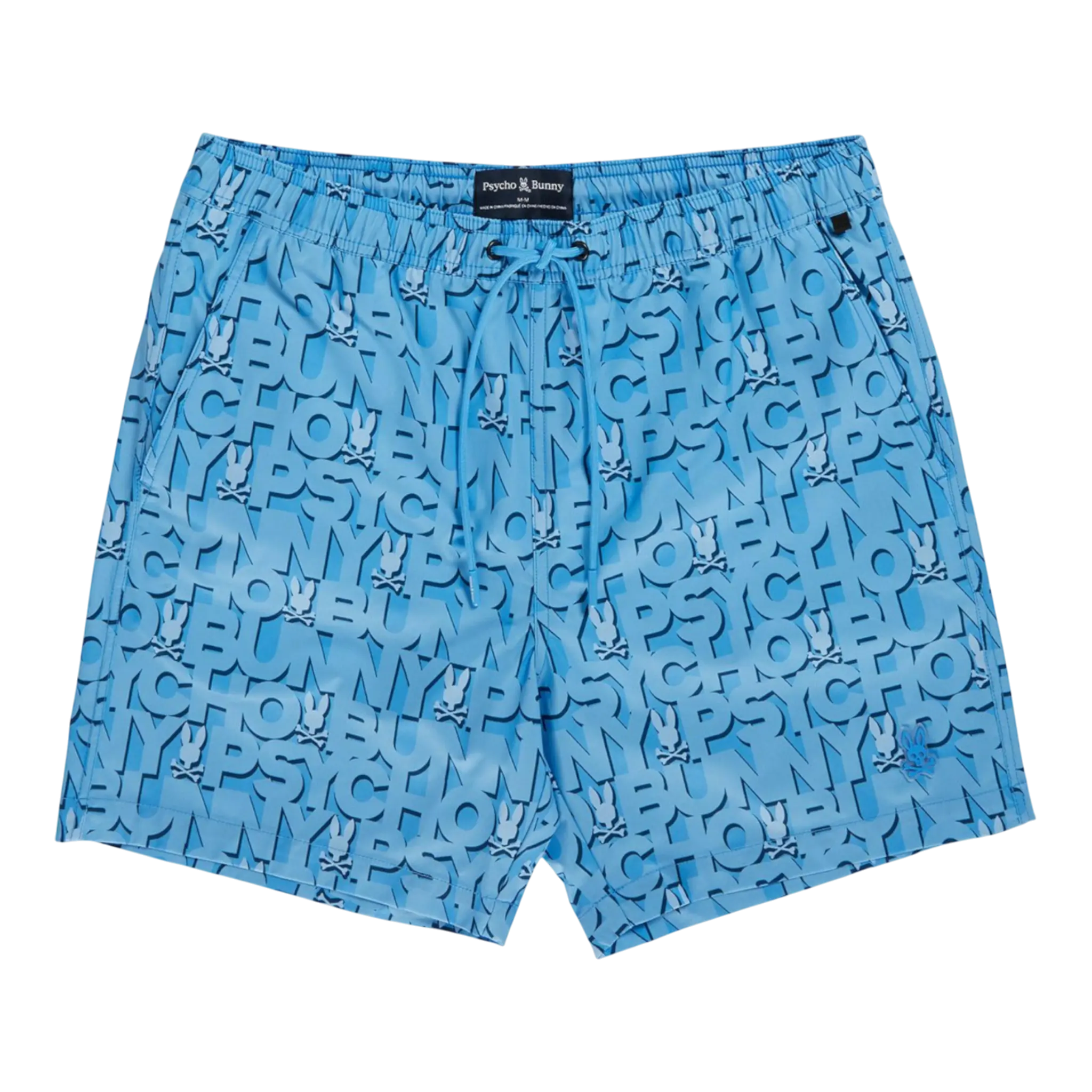 Psycho Bunny Damon All Over Print Men Swim Trunks Seafoam