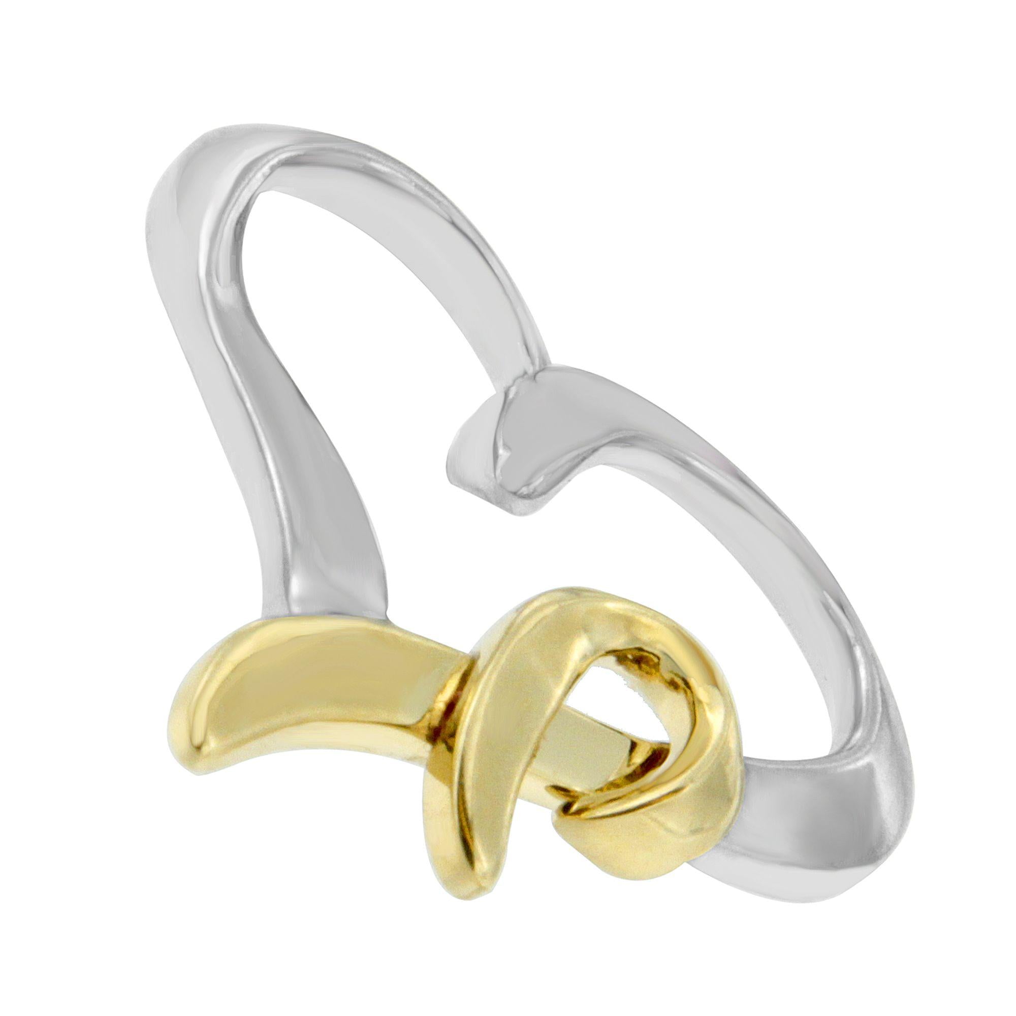 .925 Sterling Silver And 14k Yellow Gold Two-tone Heart Shaped Pendant Necklace