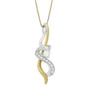 Espira 10k Two-tone Gold 1/5 Cttw Diamond Intertwined Swirl Pendant Necklace (j-k, I1-i2)
