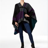 Steve Madden Women's Mondrian Colorblock Poncho Black Size Regular