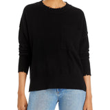 Aqua Distressed Cashmere Sweater Black Size XS