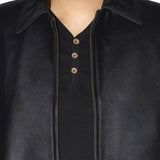 Nike Men's Retro Leather Jacket Black Size Medium
