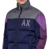 A|X Armani Exchange Men's Bold Colorblock Logo Jacket Purple Size Small