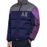 A|X Armani Exchange Men's Bold Colorblock Logo Jacket Purple Size Small