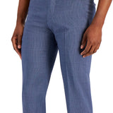 Ax Armani Exchange Men's Slim-Fit Navy Shadow Plaid Suit Pants Blue Size 38X32