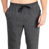 Natori Men's Plaid Drawstring Pajama Bottoms Black Size Large