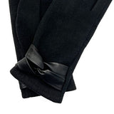 Marcus Adler Women's Bow Ultra Cozy Jersey Touchscreen Glove Black Size Regular