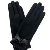 Marcus Adler Women's Bow Ultra Cozy Jersey Touchscreen Glove Black Size Regular