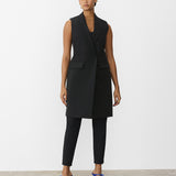 GSTQ Women's Ultimate Sleeveless Blazer Dress Black Size Large