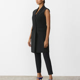 GSTQ Women's Ultimate Sleeveless Blazer Dress Black Size Large