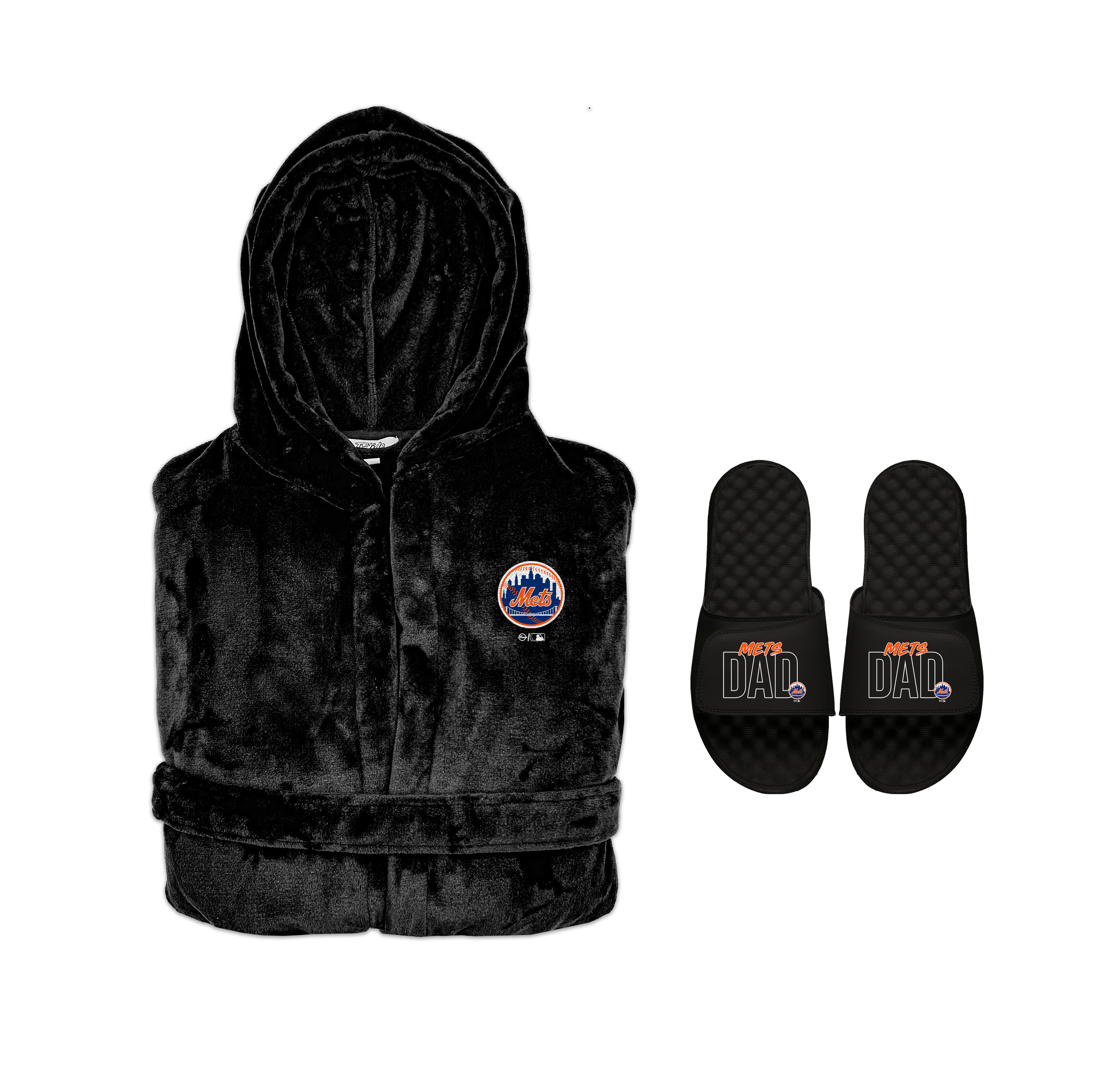 New York Mets Dad Robe & Slides Bundle