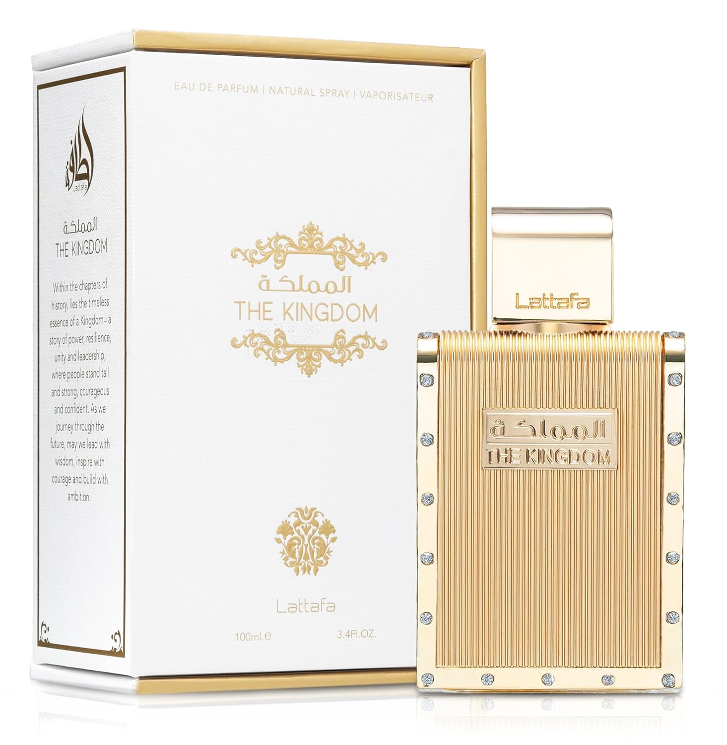 Lattafa The Kingdom Eau De Parfum For Men, 100 Ml / 3.4 Oz, Aromatic Warm Fragrance Spray