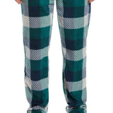 Perry Ellis Portfolio Men's Modern Buffalo Plaid Textured Fleece Pajama Pants Green Size X-Large