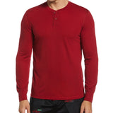 Perry Ellis Men's Solid Henley Sleep Shirt Red Size X-Large