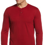 Perry Ellis Men's Solid Henley Sleep Shirt Red Size X-Large