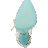 Betsey Johnson Iris Embellished Ankle Tie Pump in Champagne , Size 9.5 Yellow