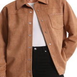 Bagatelle Faux Suede Shacket Camel