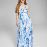 BCX Junior's Printed Mesh Gown Blue Size 9
