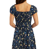 BCX Women's Floral Print Cutout Fit & Flare Dress Blue Size X-Large