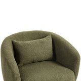 Upholstered Swivel Barrel Chair with Metal Base and Storage
