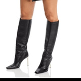 Avec Les Filles Faux Leather Envelope Front Biker Skirt Black Size M