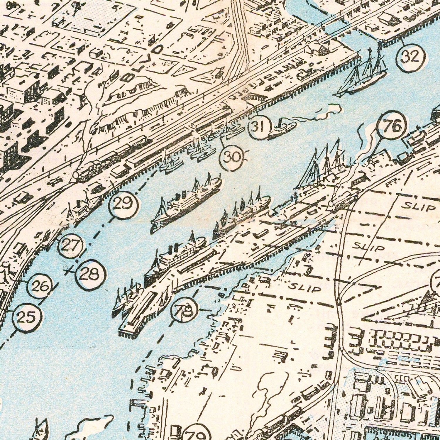 Vintage Map Of Los Angeles Harbor, California 1923