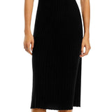 C by Bloomingdale's Cashmere Ribbed Midi Cashmere Dress Black