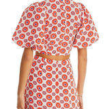 Rhode Lana Puff Sleeve Crop Top Orange