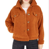 Hippie Rose Junior's Sherpa Trucker Jacket Brown Size X-Small