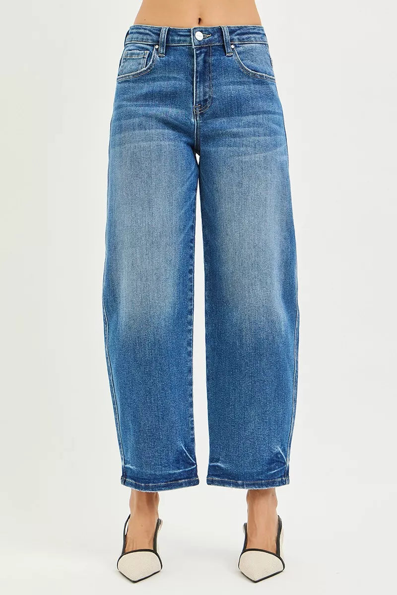 Risen Slouchy Cropped Barrel Jeans