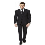 OppoSuits Black Knight Trim Fit Suit with Tie - Size 42