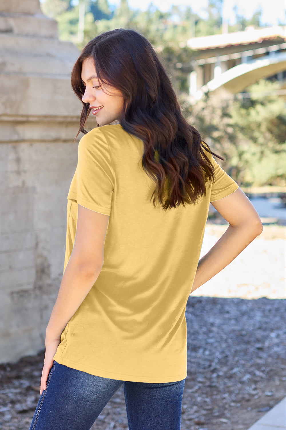 Basic Bae Bamboo Full Size  V-neck Short Sleeve T-shirt | Includes Plus Size