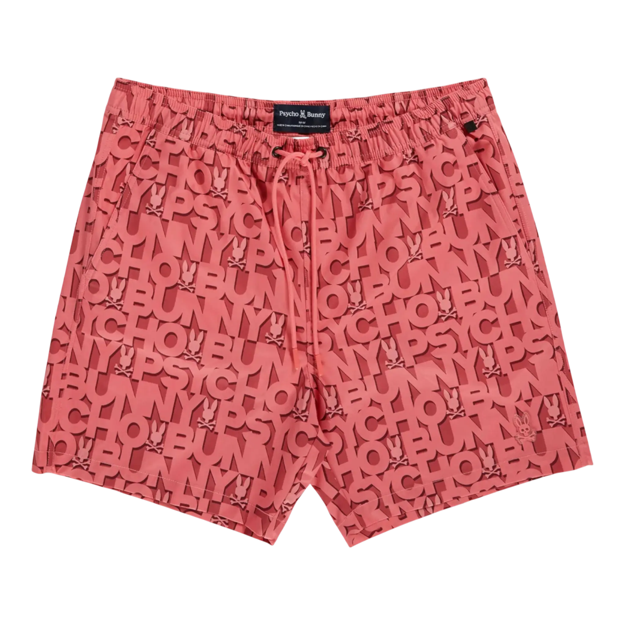 Psycho Bunny Damon All Over Print Men Swim Trunks Grapefruit