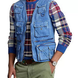 Ralph Lauren Men's Chino Utility Vest Blue Size Large