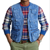 Ralph Lauren Men's Chino Utility Vest Blue Size Large