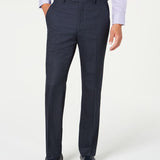 Alfani Men's Stretch Windowpane Plaid Slim Fit Stretch Pants Blue Size 32X32
