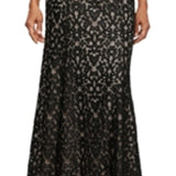 Alex Evenings Women's Scoop Neck 3/4 Sleeve Illusion Embellished Zipper Back Embroidered Mesh Dress Black Size 8 Petite