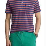 Polo Ralph Lauren Men's Stripe Button Down Pocket Polo Blue Size X-Large