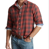 Ralph Lauren Men's Classic Fit Plaid Double Faced Shirt Red Size XX-Large
