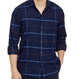 The Men's Store at Bloomingdale's Regular Fit Long Sleeve Twill Flannel Shirt Blue