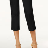 JM Collection Women's Embellished Pull On Capri Pants Black Size Large
