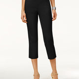 JM Collection Women's Embellished Pull On Capri Pants Black Size Large