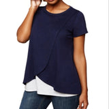 Motherhood Maternity Women's Pull Over Open Front Nursing Tee Blue Size X-Large